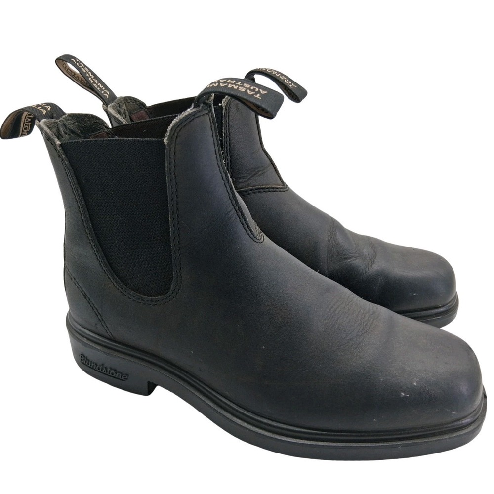 Blundstone Boots Womens AU 4 US 7 Black Leather Chelsea Pull On Ankle Work